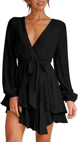 Womens mini dress - womens, v-neck